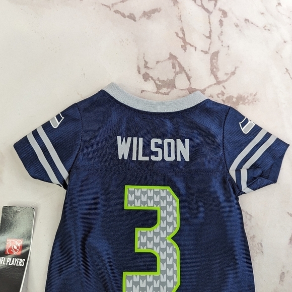 Seattle Seahawks Baby Jersey 3 6 Months NFL Team Apparel 3 Wilson Russel - Picture 6 of 9
